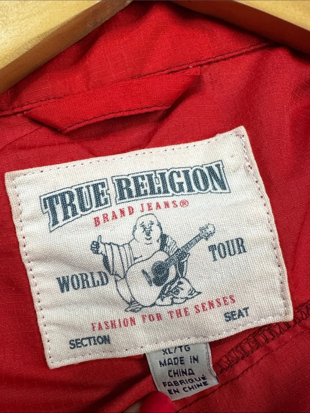 True Religion Men’s Red Windbreaker Jacket